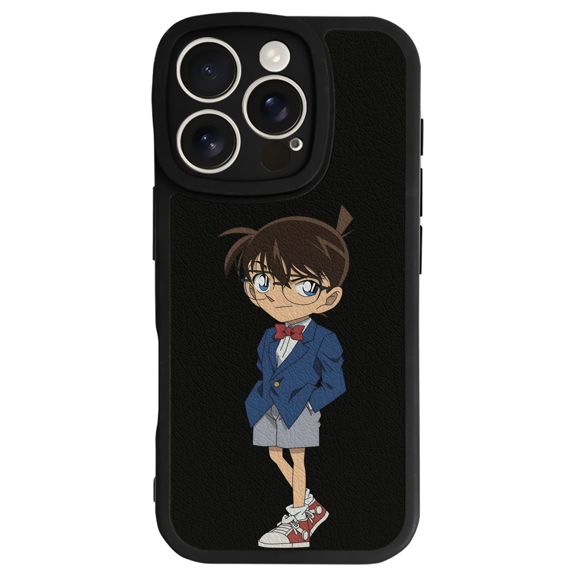 （画像用） 名探偵コナン 江戸川 コナン Detective Conan Conan Edogawa 【iPhone 16シリーズ対応】シリコンスマホケース（レザー調） 材質：シリコン